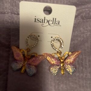 Butterfly Earrings with Rhinestones